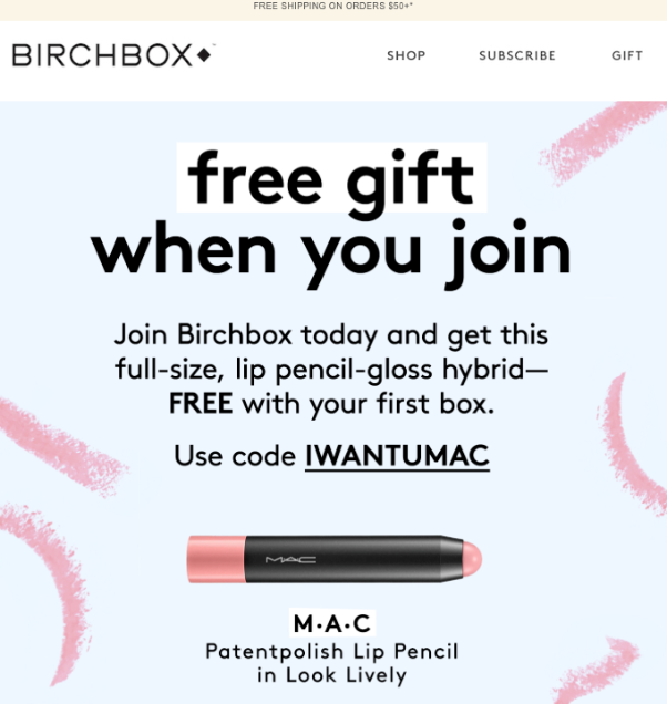 Birchbox Email Example