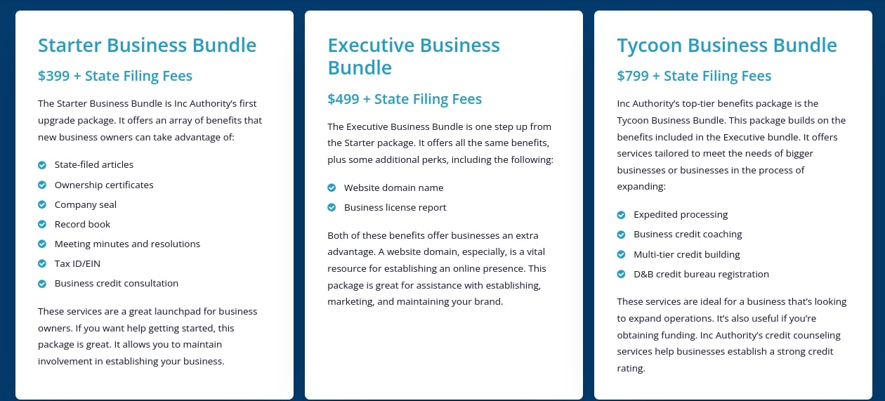 Inc Authority Pricing