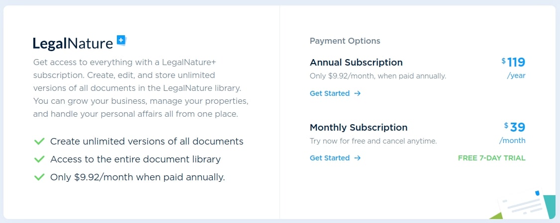 LegalNature Pricing_Subscriptions