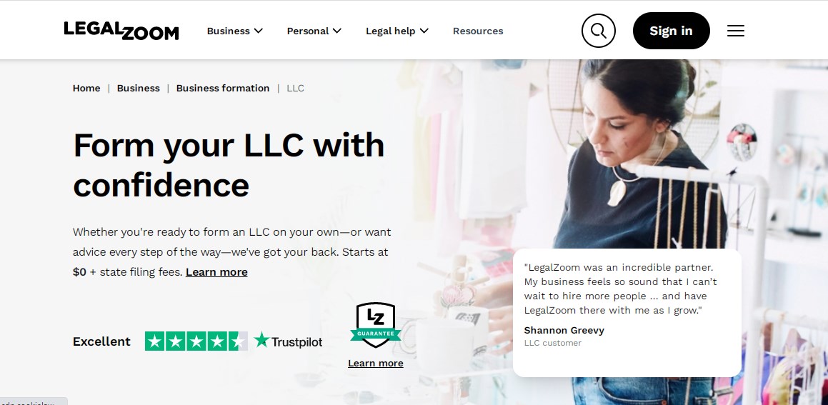 LegalZoom banner