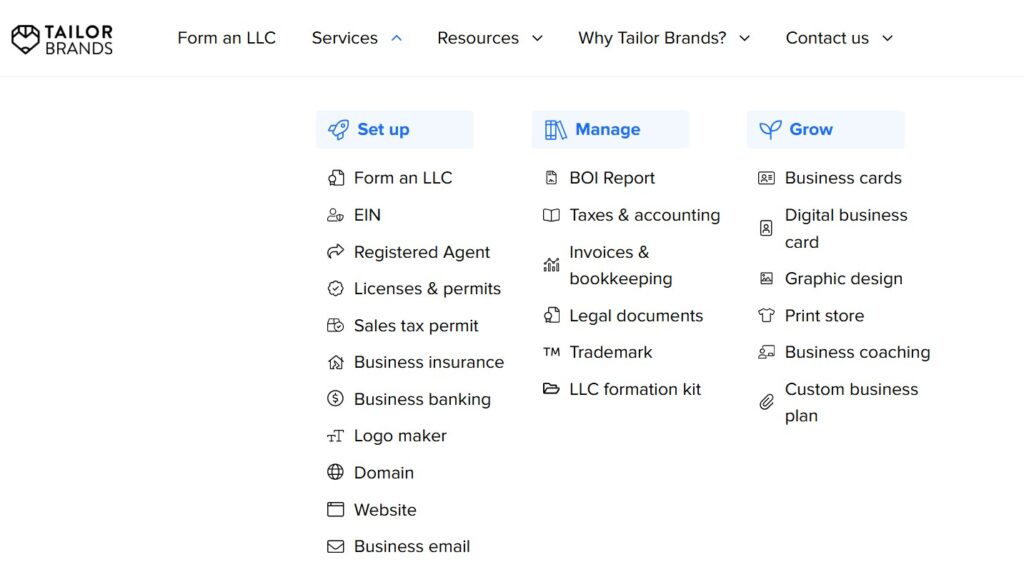 Tailor Brands services