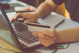 woman hand holding credit card